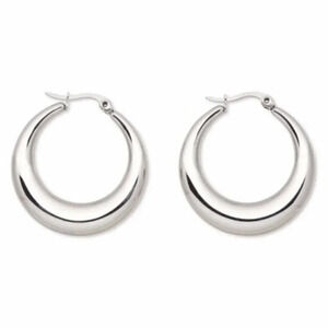 Puffed Hoop Surgical Stainless Steel Earrings 34mm